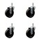 Service Caster 4'' Phenolic Wheel Swivel 7/16'' Grip Ring Stem Caster Set, 4PK SCC-GR20S414-PHR-716138-4 - alternate 1